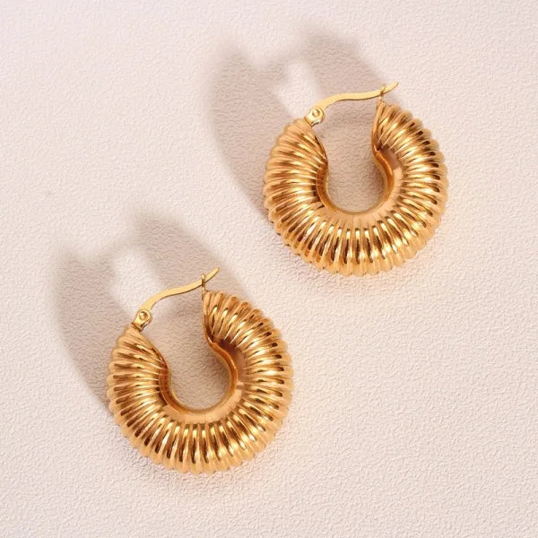 Olivia Shell Huggie Hoop Earrings