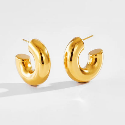 Lizvette Thick Huggie Hoop Earrings