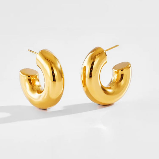 Lizvette Thick Huggie Hoop Earrings