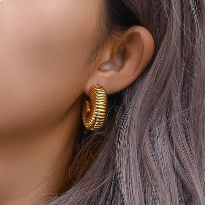 Olivia Shell Huggie Hoop Earrings