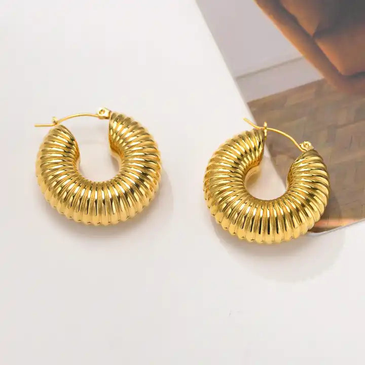 Olivia Shell Huggie Hoop Earrings